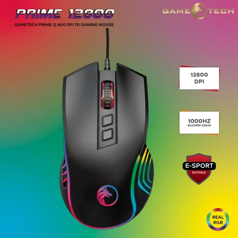 Gametech Prime | 12.800 DPI 7D Oyuncu Mouse